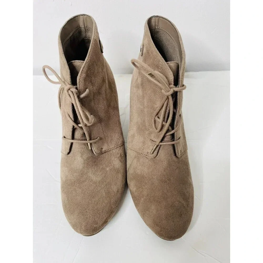 Dr. Scholl's Conquer Taupe Grey Wedge Ankle Boot Women's Sz 9.5M Be Energized